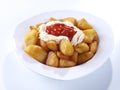 Patatas Bravas Ã¢â¬â Hot spicy fried potatoes Royalty Free Stock Photo